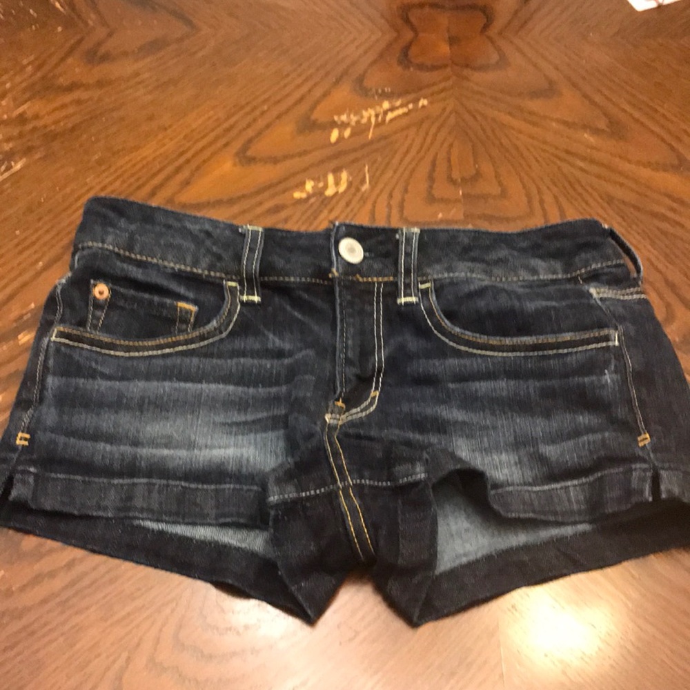 American eagle dark denim shorts